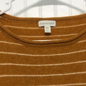 GarnetHill CASHMERE Striped SWEATER Washable EUC